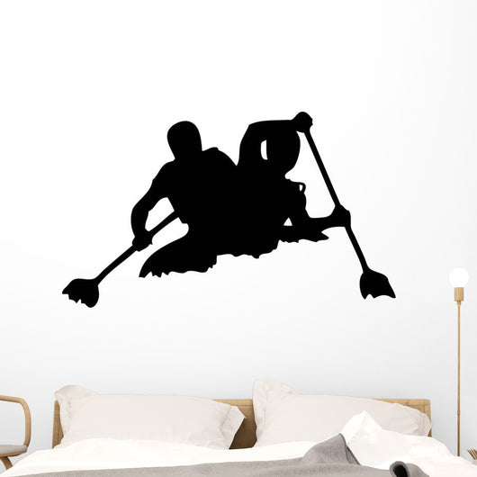 White Water Rafting Silhouette Wall Decal
