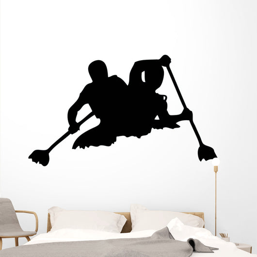 White Water Rafting Silhouette Wall Decal