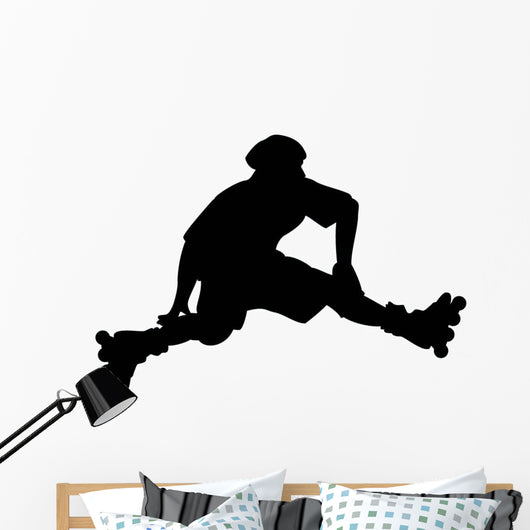 Roller Blading Silhouette Wall Decal