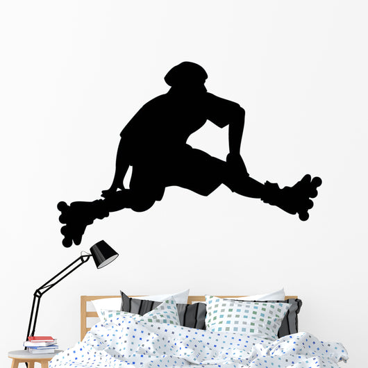Roller Blading Silhouette Wall Decal