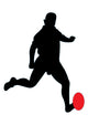 Rugby Kicker Silhouette Wall Decal