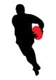 Running Rugby Silhouette Wall Decal