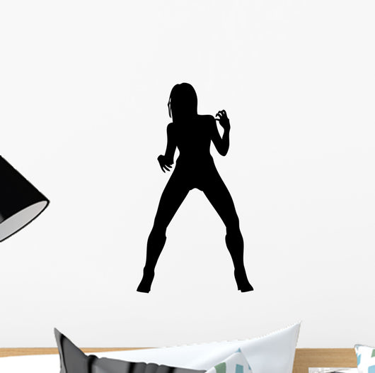 Woman Attractive Air Guitar Wall Decal