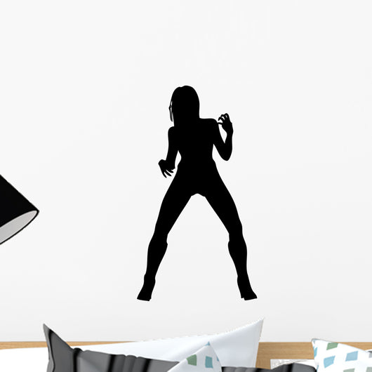 Woman Attractive Air Guitar Wall Decal