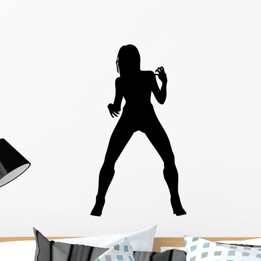 Woman Attractive Air Guitar Wall Decal