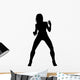 Woman Attractive Air Guitar Wall Decal
