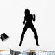 Woman Attractive Air Guitar Wall Decal