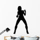 Woman Attractive Air Guitar Wall Decal