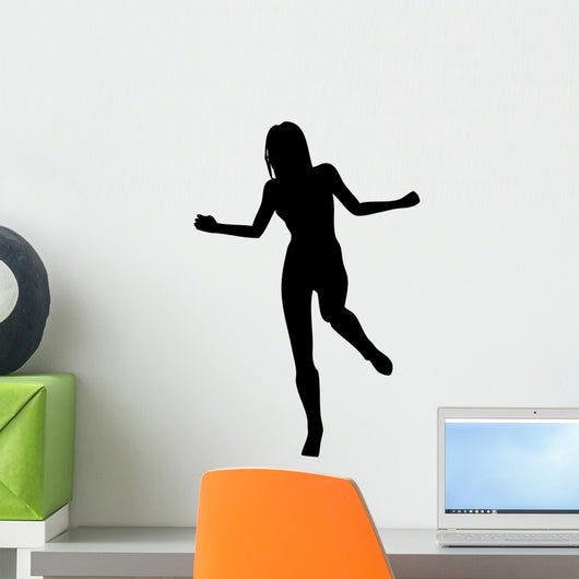 Woman Dancing Arms Out Silhouette Wall Decal