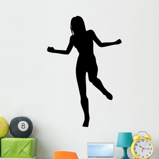 Woman Dancing Arms Out Silhouette Wall Decal