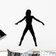 Woman Dancing Arms Out 2 Silhouette Wall Decal