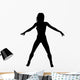 Woman Dancing Arms Out 2 Silhouette Wall Decal