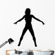 Woman Dancing Arms Out 2 Silhouette Wall Decal