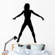 Woman Dancing Arms Out 2 Silhouette Wall Decal
