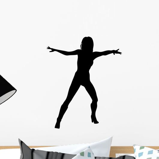 Woman Dancing Graceful Silhouette Wall Decal