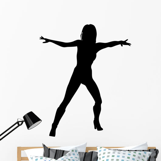 Woman Dancing Graceful Silhouette Wall Decal