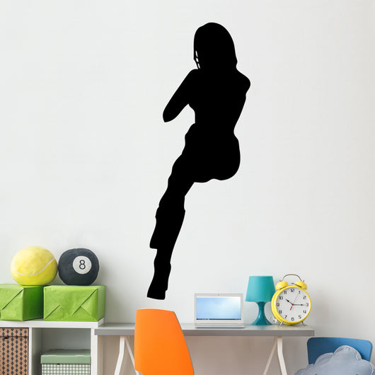 Woman Sitting Legs Crossed Wall Decal