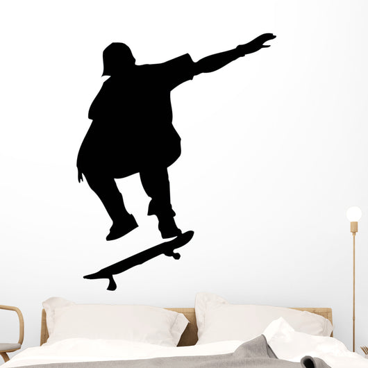 Skate Boarding Silhouette Wall Decal