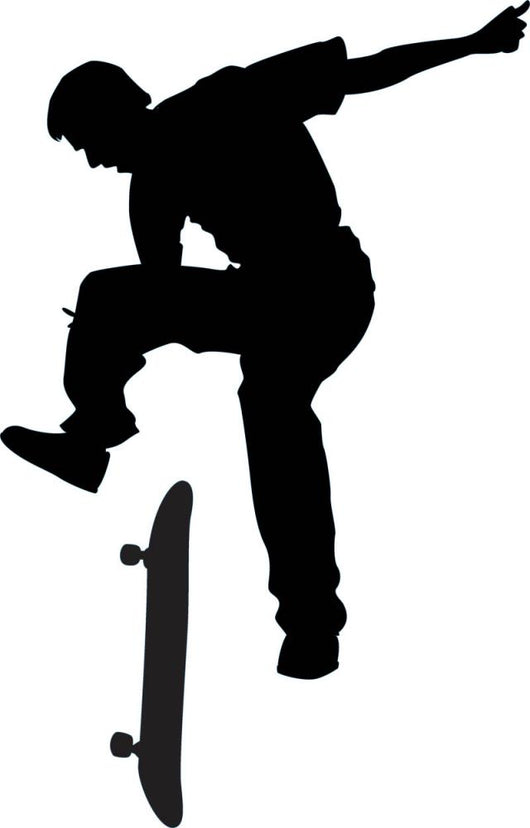Jumping Skate Boarding Silhouette Wall Decal