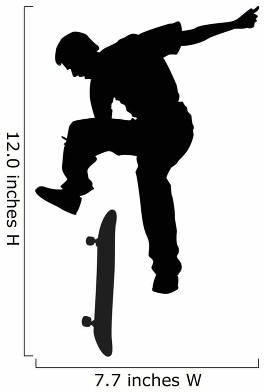 Jumping Skate Boarding Silhouette Wall Decal