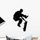 One-handed Skate Boarding Silhouette Wall Decal