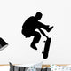 One-handed Skate Boarding Silhouette Wall Decal