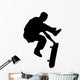 One-handed Skate Boarding Silhouette Wall Decal