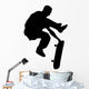 One-handed Skate Boarding Silhouette Wall Decal