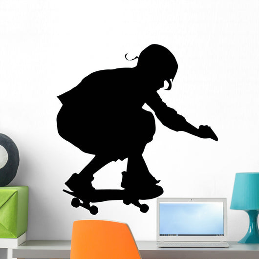 Skate Boarding Silhouette Wall Decal