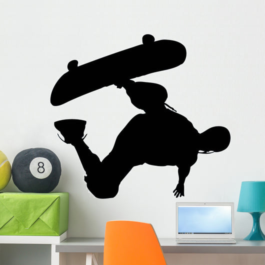 Skate Boarding Silhouette Wall Decal