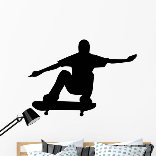 Skate Boarding Silhouette Wall Decal