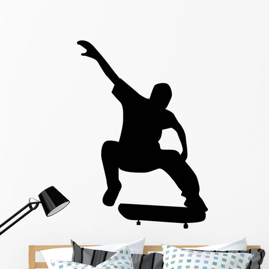 Skate Boarding Silhouette Wall Decal