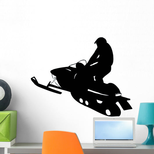 Snow Mobile Silhouette Wall Decal