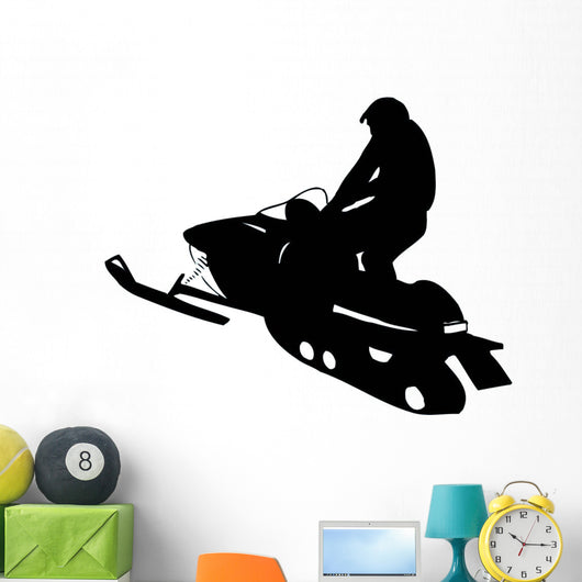 Snow Mobile Silhouette Wall Decal