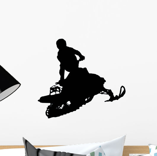 Snow Mobile Silhouette Wall Decal