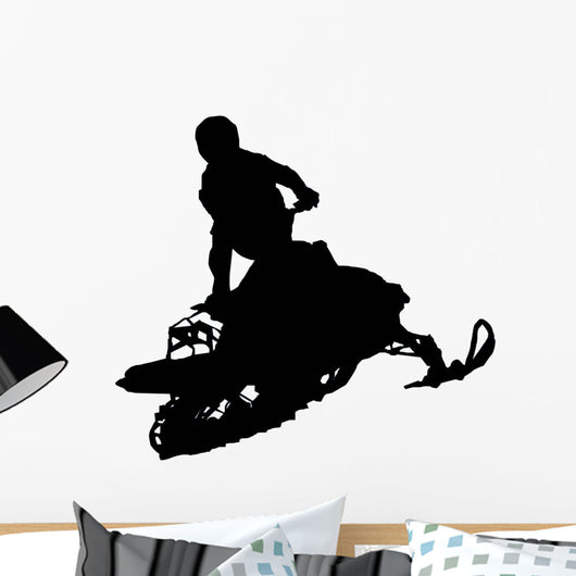 Snow Mobile Silhouette Wall Decal
