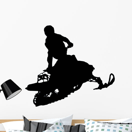 Snow Mobile Silhouette Wall Decal