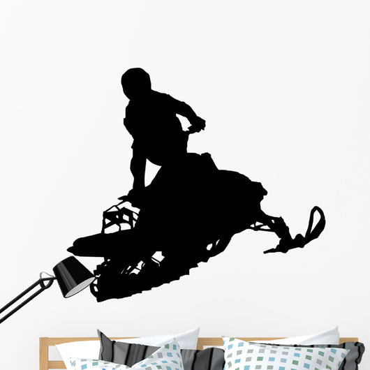Snow Mobile Silhouette Wall Decal