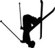 Flipping Skiing Silhouette Wall Decal
