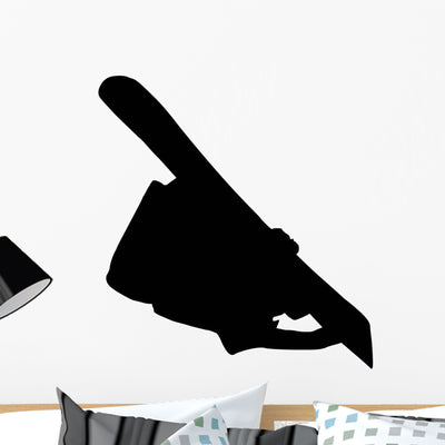 Snowboarder Silhouette Wall Decal shown on a wall