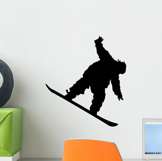 Stunt Snowboarder Silhouette Wall Decal