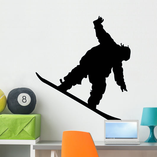 Stunt Snowboarder Silhouette Wall Decal