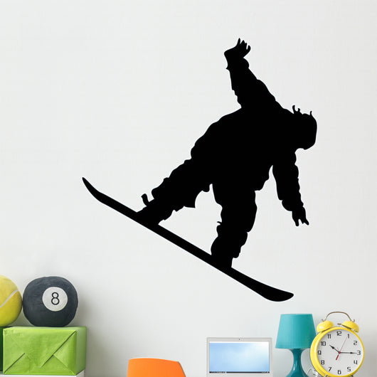 Stunt Snowboarder Silhouette Wall Decal