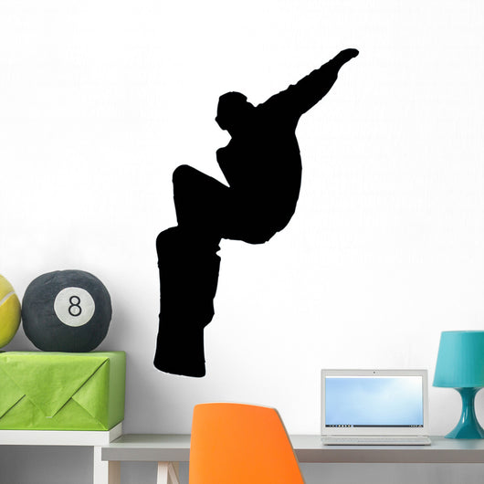 Jump Snowboarder Silhouette Wall Decal