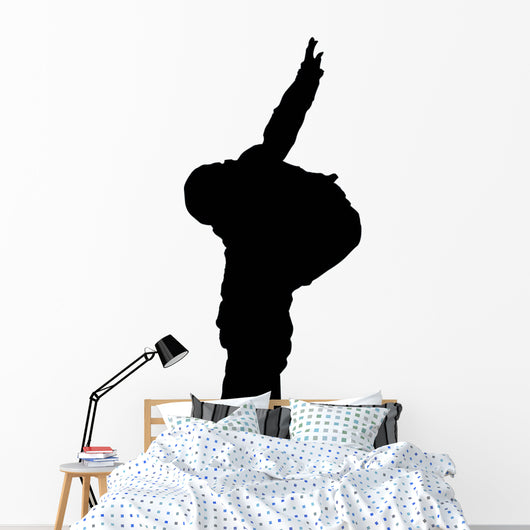 Stunt Snowboarding Silhouette Wall Decal
