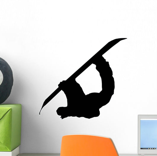 Flipping Snowboard Silhouette Wall Decal