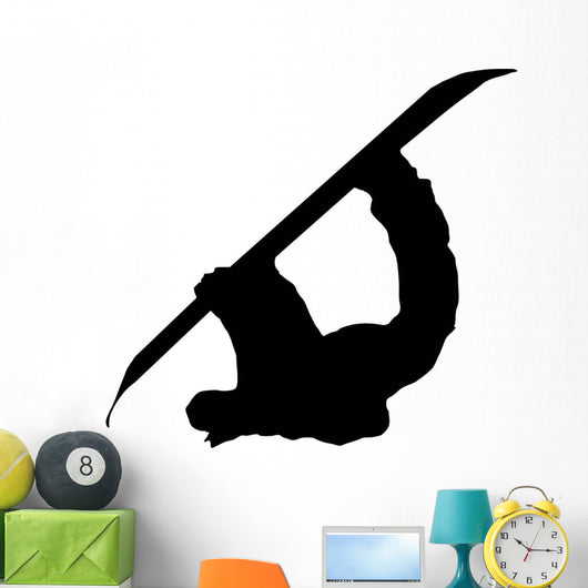Flipping Snowboard Silhouette Wall Decal