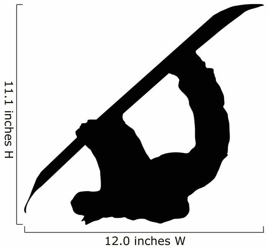 Flipping Snowboard Silhouette Wall Decal