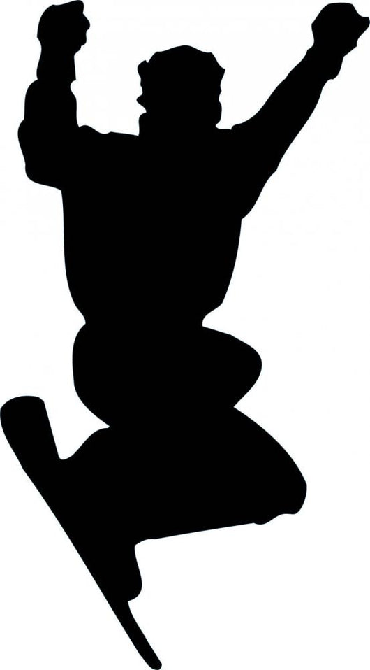 Excited Snowboard Silhouette Wall Decal