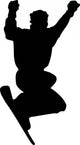 Excited Snowboard Silhouette Wall Decal